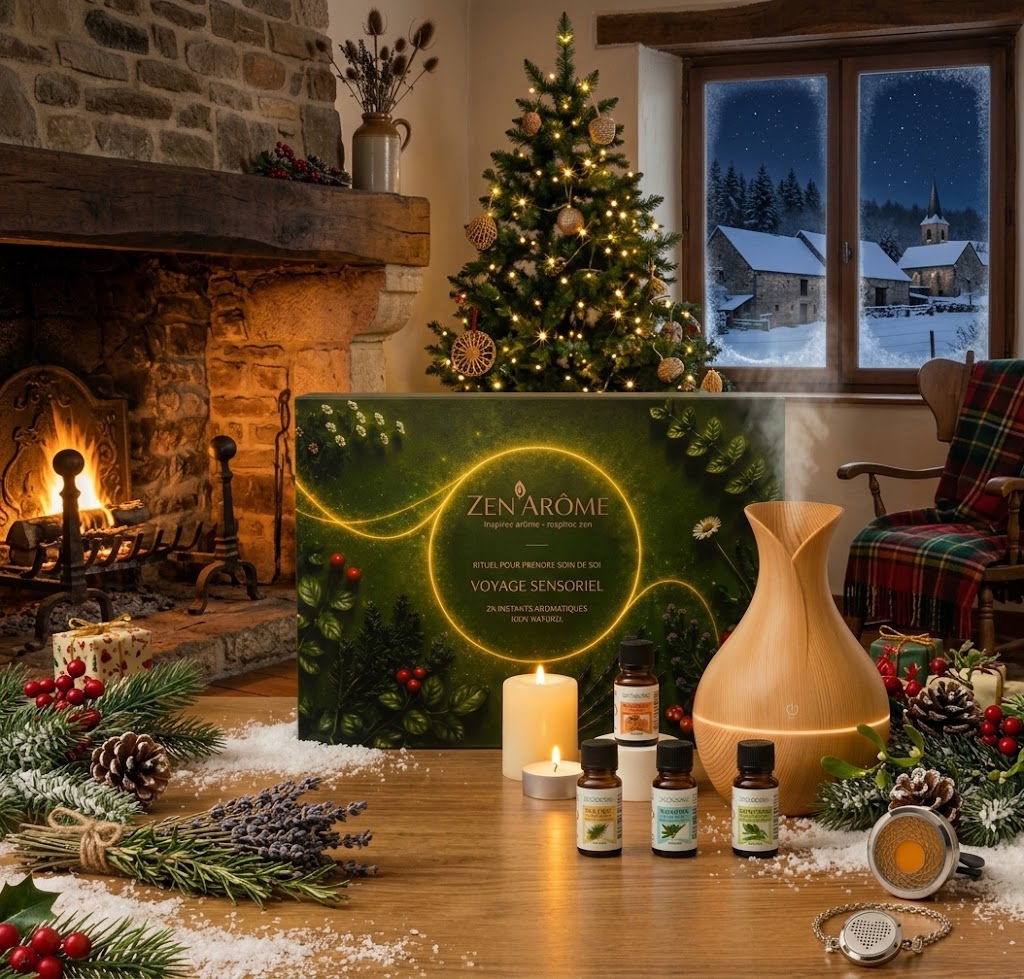 calendrier de l'avent dans un décor de noël