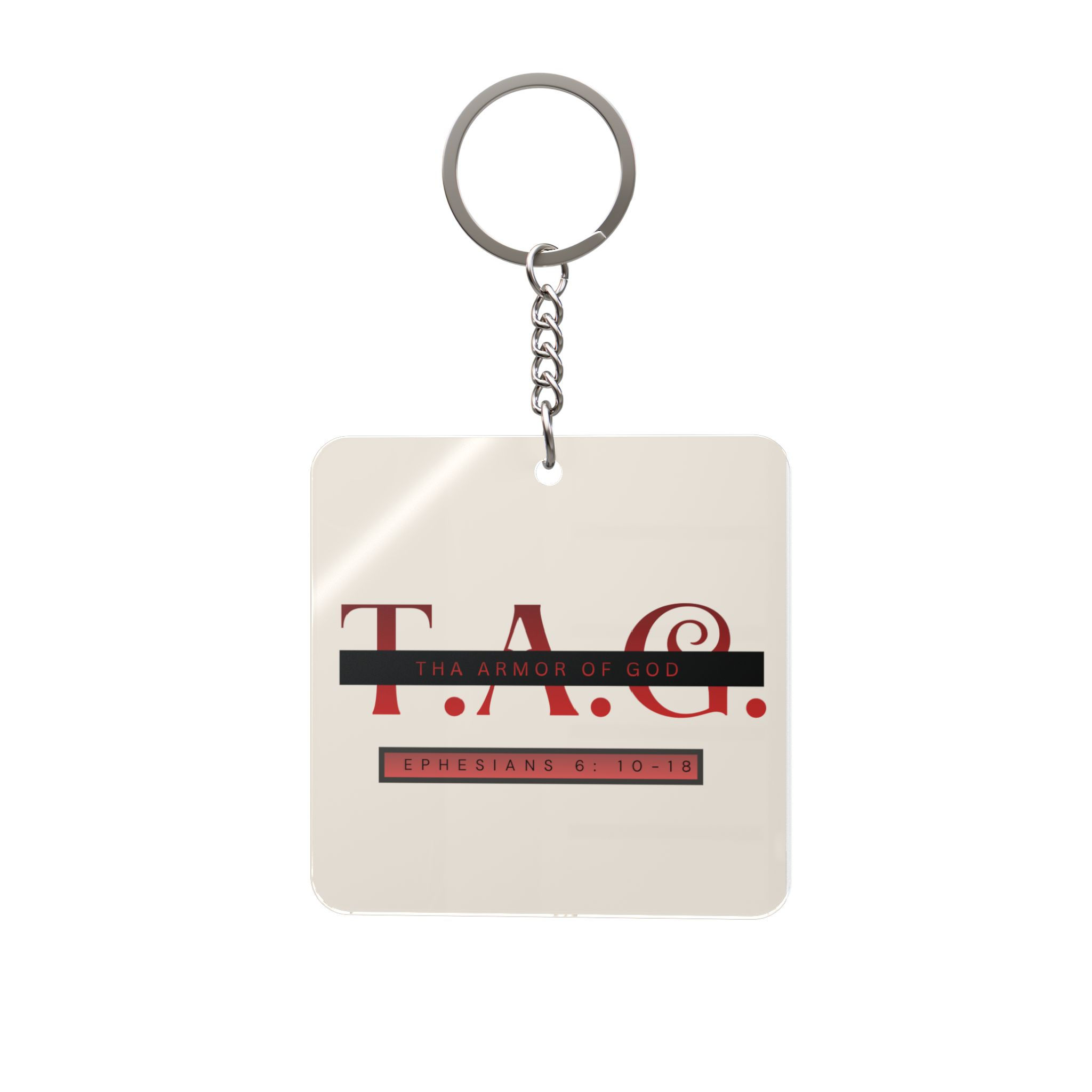 Square Keychain — T.A.G. Logo Acrylic Keyring (Streetwear Logo Accessory)
