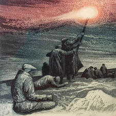 David Lloyd Blackwood (b.1941, Canadian)
“Lost Party Waiting”
Aquatint
