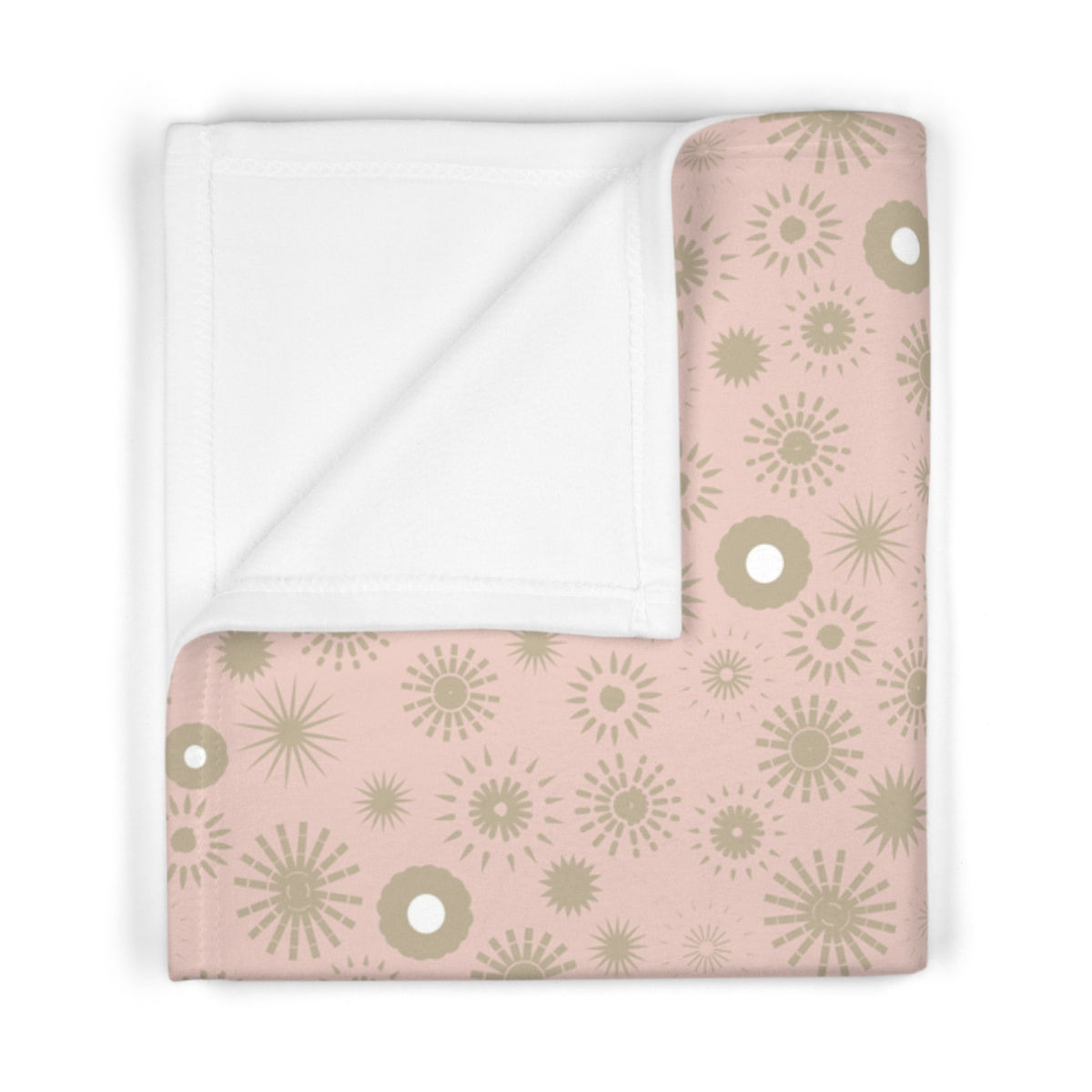 Sun Patterns on Light Warm Pink - Soft Fleece Baby Blanket