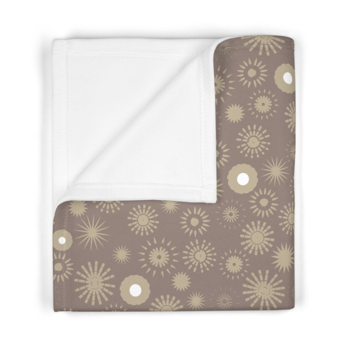 Sun Patterns on Warm Brown - Soft Fleece Baby Blanket