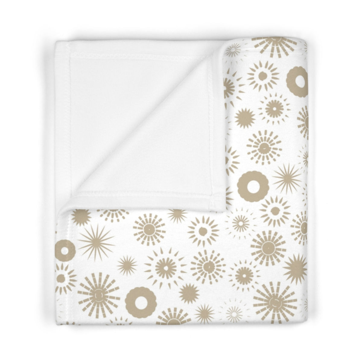 Sun Patterns on White - Soft Fleece Baby Blanket