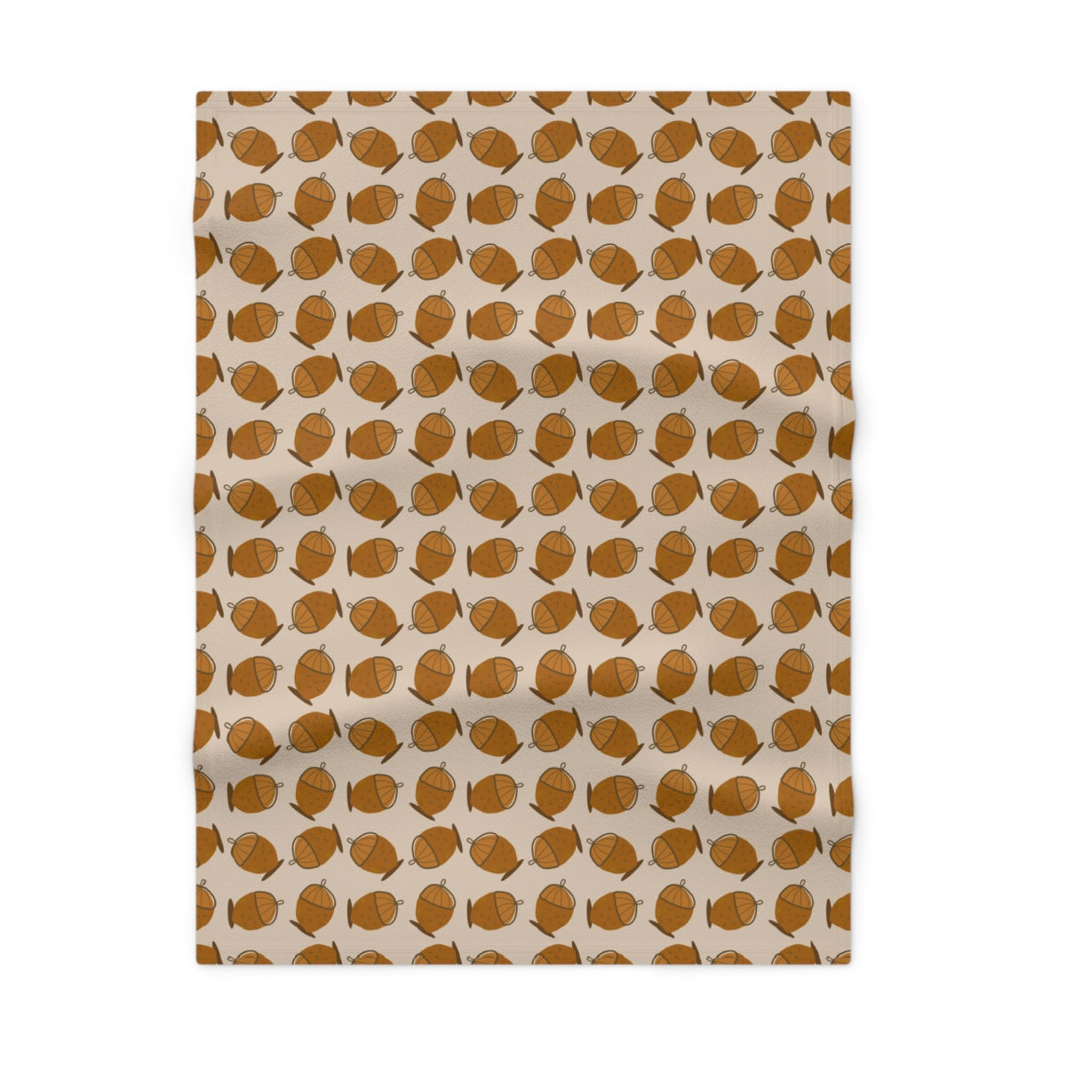 Autumn Acorns Tossed on Light Earthy Brown - Soft Fleece Baby Blanket