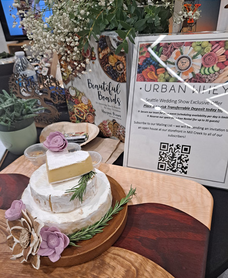 Urban Whey's cheese cake, three tiers of brie