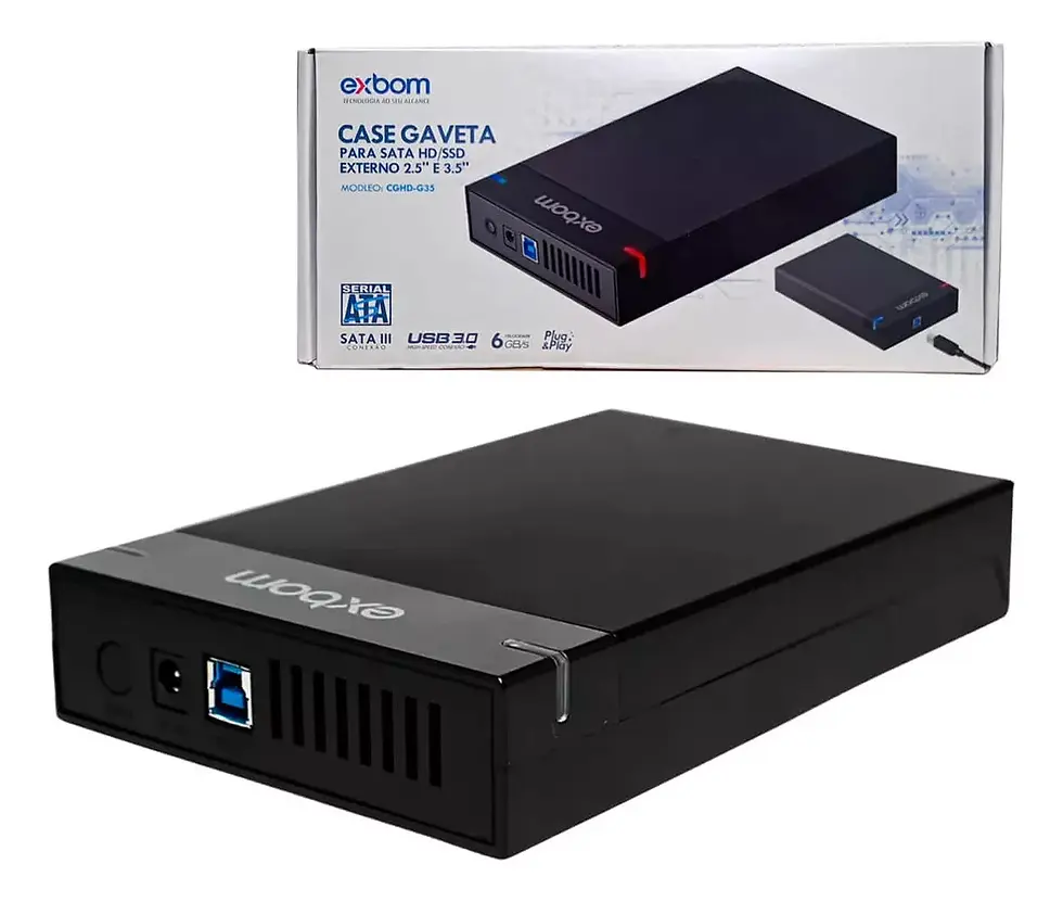 Miniatura: Exbom case externo hd 3.5 sata pc computador usb 3.0 gaveta