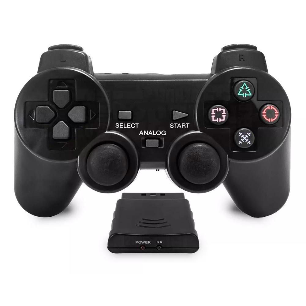 Controle Sem Fio Compatível com PlayStation 2 e PlayStation 1 Wireless 2.4GHz Pr