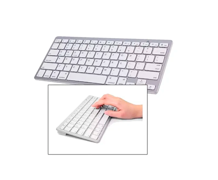 Miniatura: Mini Teclado Bluetooth Wireless Keyboard BT Branco