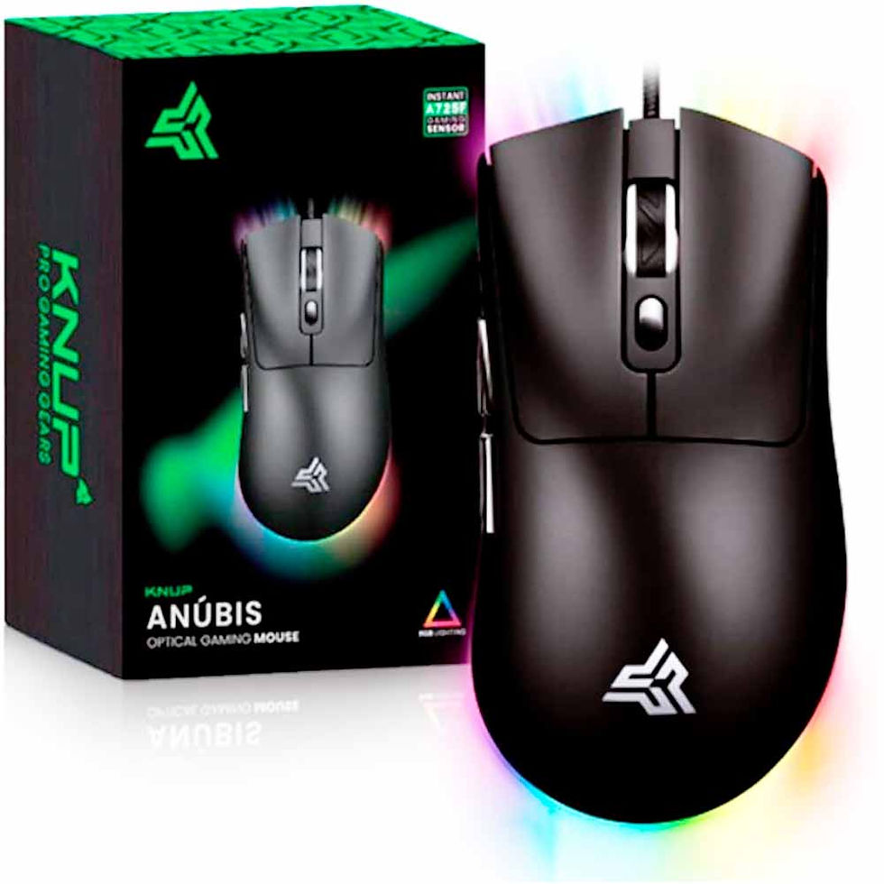 Miniatura: Mouse Gamer Com Usb 7200DPI RGB 7 Botões Design Colmeia Ultraleve Sensor Óptico