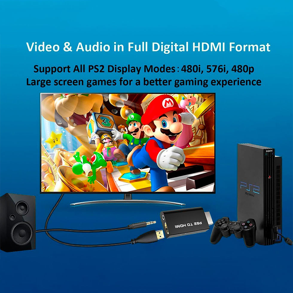 Miniatura: Adaptador Conversor PS2 para HDMI com Saída de Áudio P2 3,5 mm