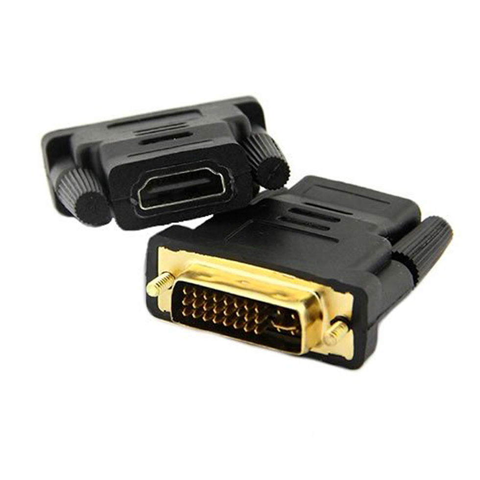 Miniatura: Adaptador DVI-D 24+5 Macho para HDMI Fêmea – Conversor de Vídeo