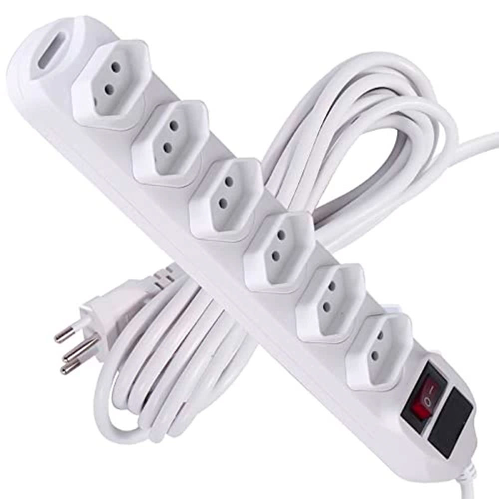 FILTRO DE LINHA 6 TOMADAS KAPBOM KA-7237 2M COM INMETRO