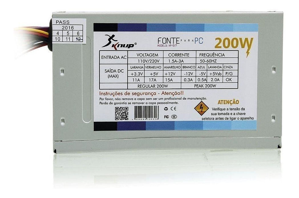 Miniatura: Fonte De Alimentação Para Pc Knup Kp-517 200w Prata 110v/220v