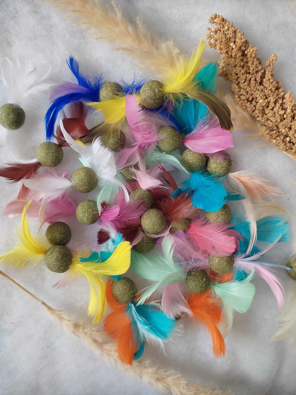 Miniature : Balle pour chat à la cataire et au matatabi avec des plumes 