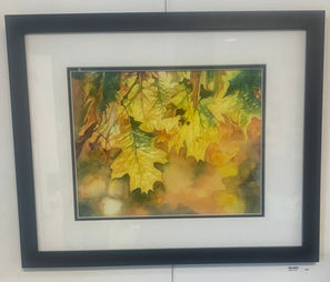 composition of brightly colored fall leaves