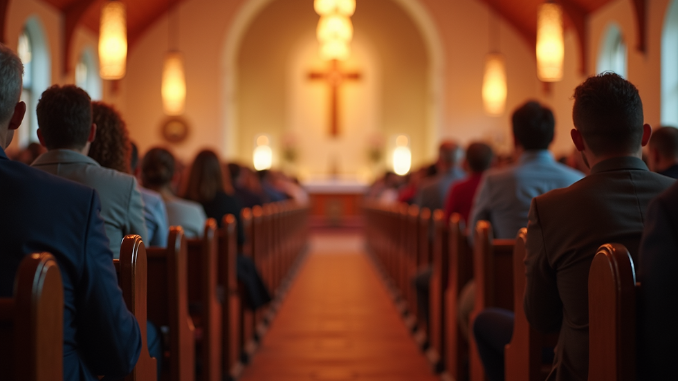 Eye-level view of a vibrant church gathering