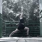 Verena in Warrior 1 Pose