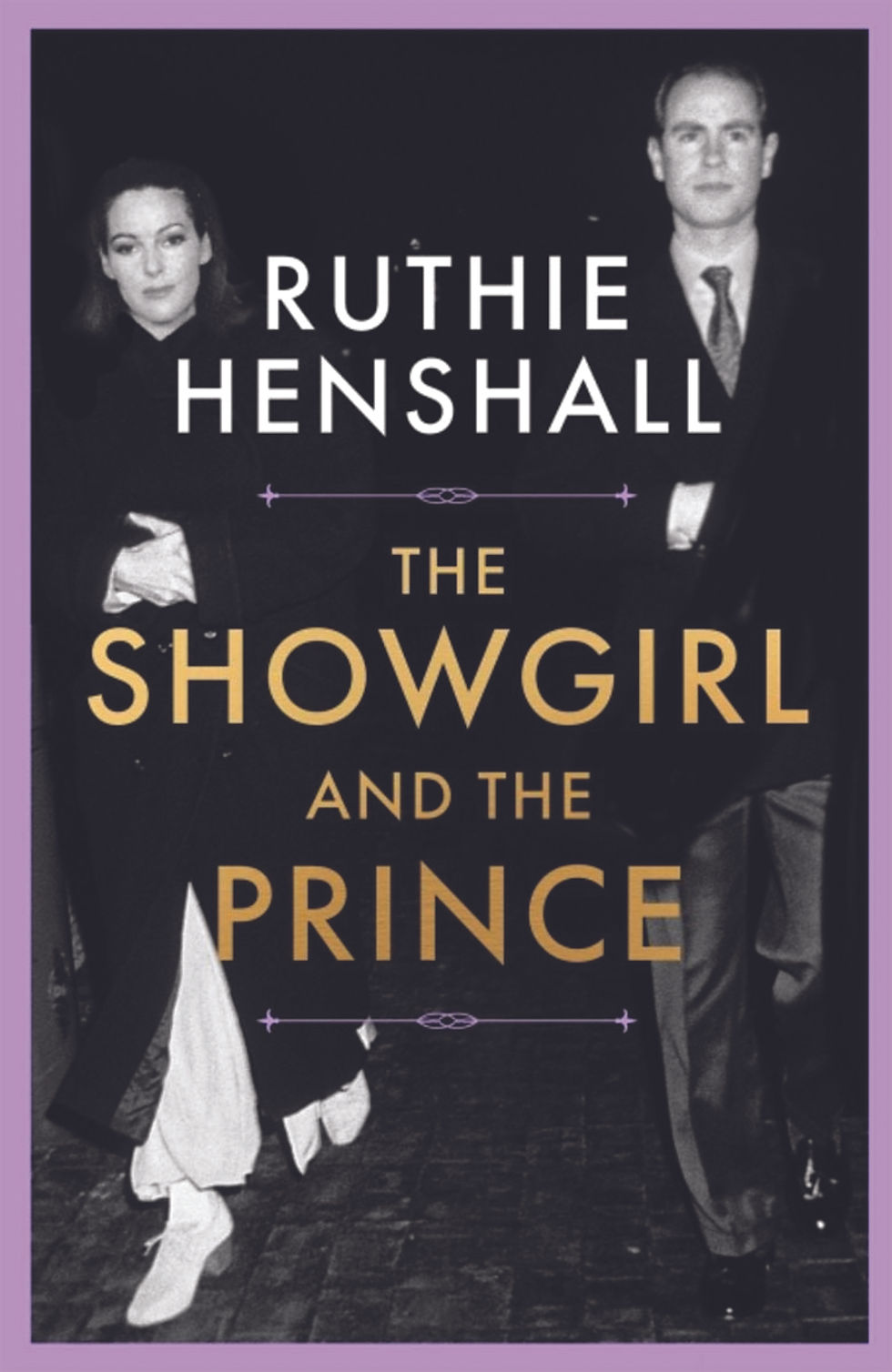 Book cover of Ruthie Henshall's The Showgirl and the Prince, with two black-and-white portrait figures on a dark background.