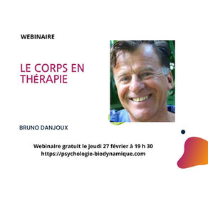 "Le corps dans la thérapie" un webinaire le jeudi 27/02 à 19h30