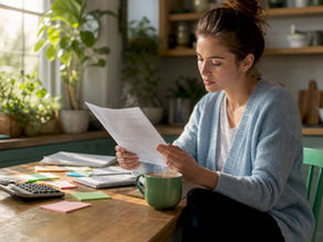 Woman reviewing student loan repayment documents