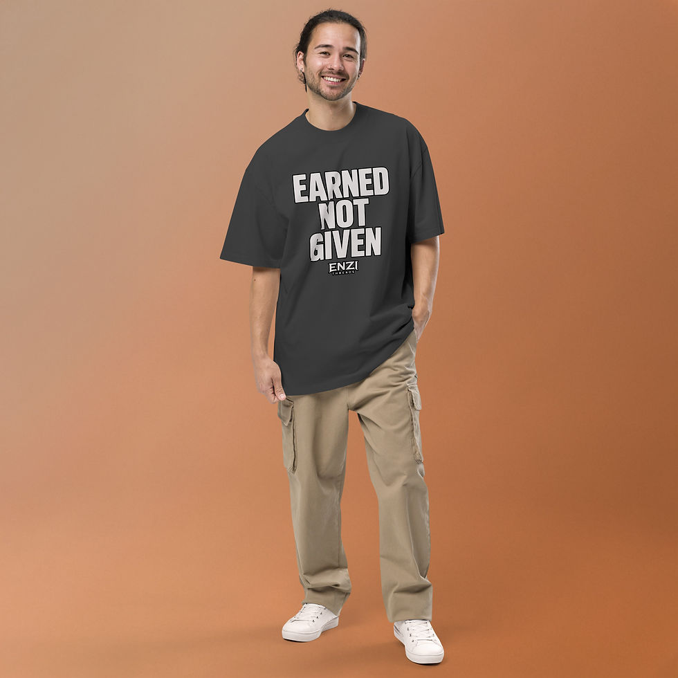 Thumbnail: Earned not given Oversized faded t-shirt
