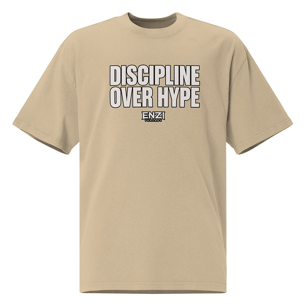 Thumbnail: Discipline over hype Oversized faded t-shirt