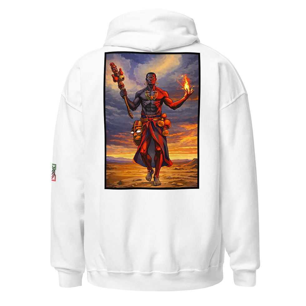 Thumbnail: Eshu/Elegua:Trickster deity of crossroads, doors, and beginnings Hoodie