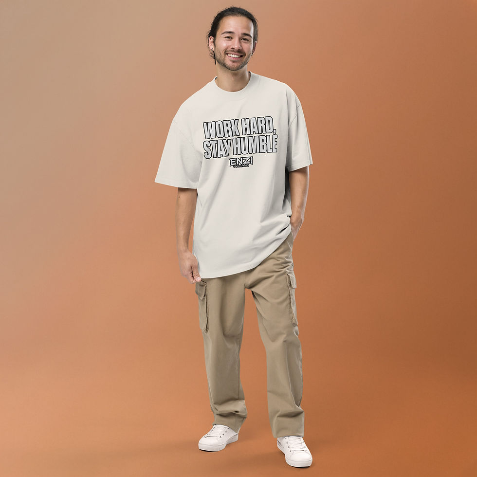 Thumbnail: Work hard stay humble Oversized faded t-shirt