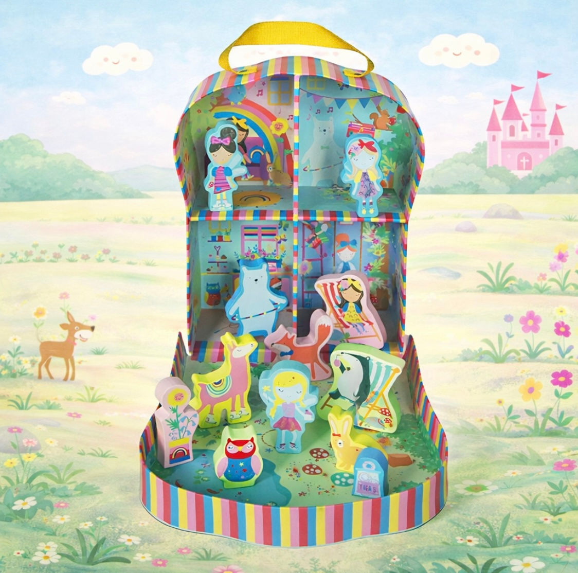 Play Box with Wooden Pieces - Rainbow Fairy