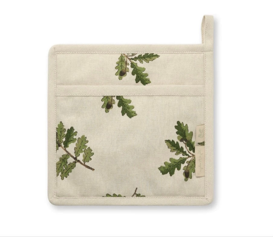 Gorchudd Tebot Mes a Dail Derw / Acorn and Oak Leaves - Pot Grab