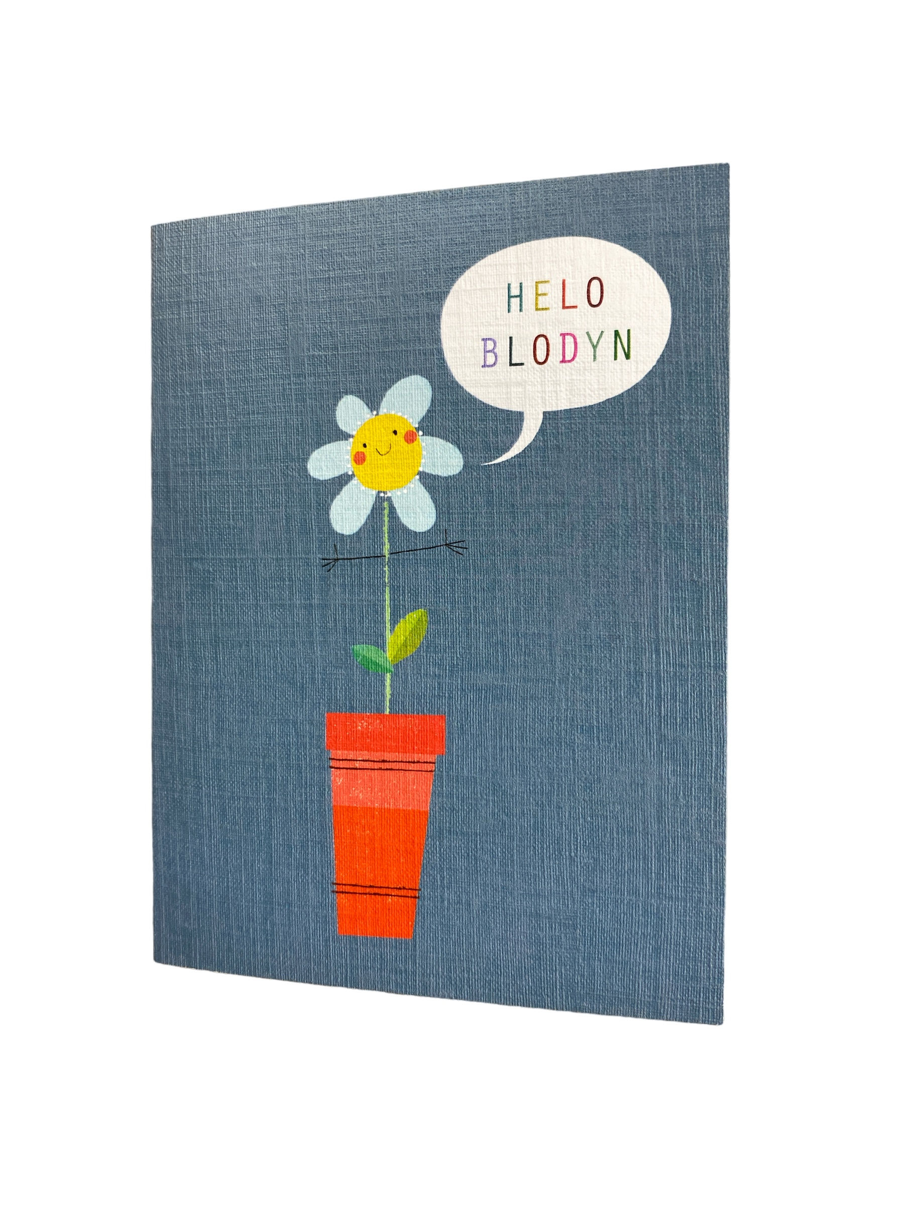 Cerdyn / Card - Helo Blodyn (Hello flower in Welsh)