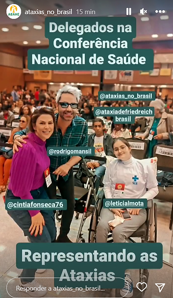 Letícia Mota, Cíntia Fonseca e Rodrigo Mansil, delegados da ABANE na 17 CNS