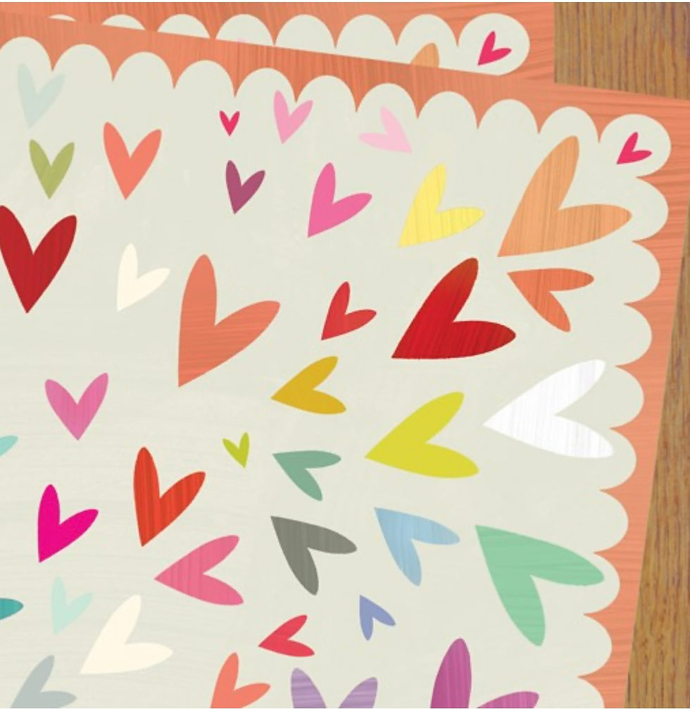 Papur Lapio - Calonnau / Wrapping Paper - Hearts