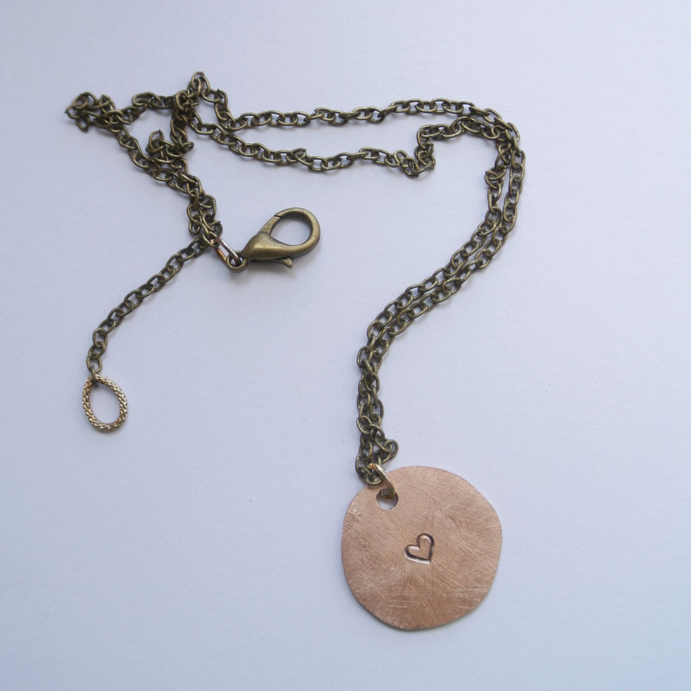Thumbnail: Copper and Brass Penny Charm Heart Necklace