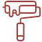 Paint roller icon, red