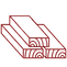 Lumber stack icon, red