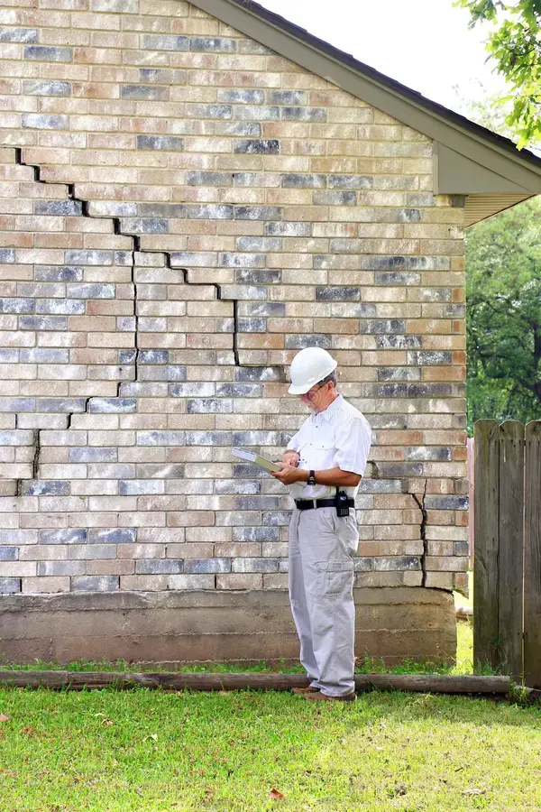 damaged and cracked home inspector