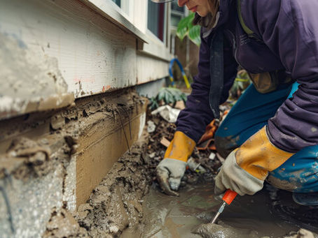 contractor repairing home foundation
