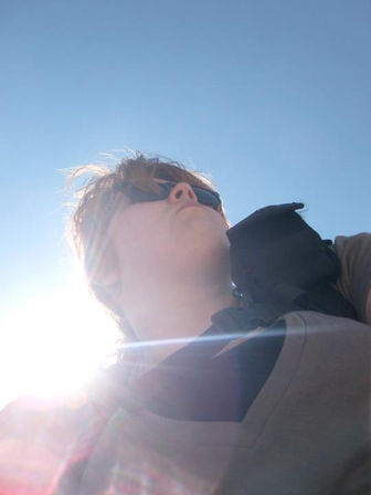 Picture of Glennis in hiking gear at Masada