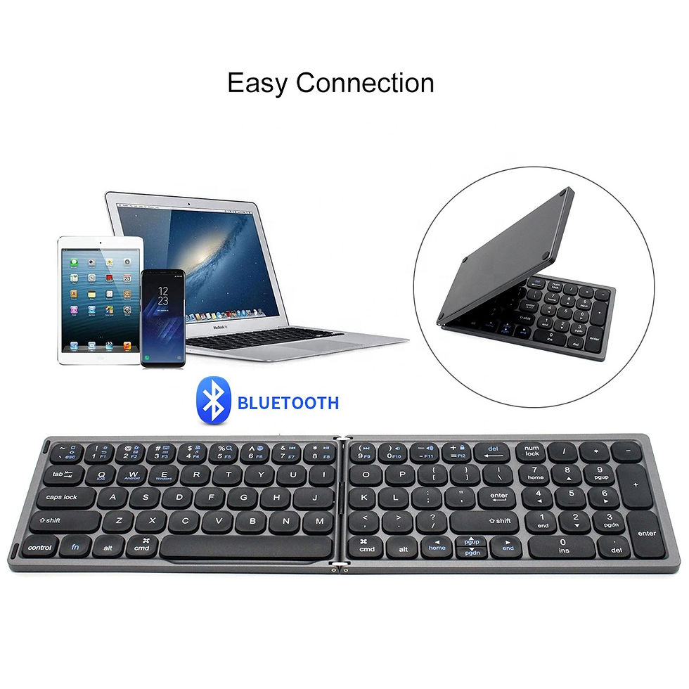 Thumbnail: Ergonomics Wireless BT Keyboard Foldable Numeric Keyboard
