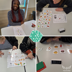 Travailleurs en ESAT participant à un jeu pédagogique lors d’une formation HOZONS pour développer la communication et les compétences sociales.