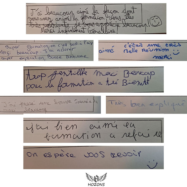 Témoignages manuscrits exprimant les prises de conscience et les avancées des participants sur l’autodétermination