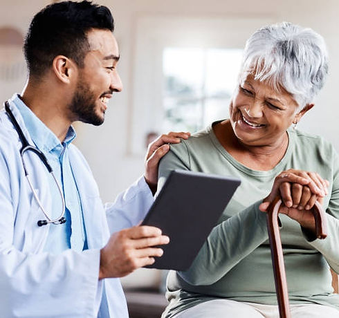 a doctor talking and a client talking about malpractice insurance