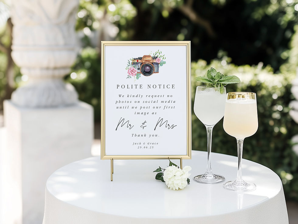 Thumbnail: no social media photos wedding sign unplugged ceremony sign