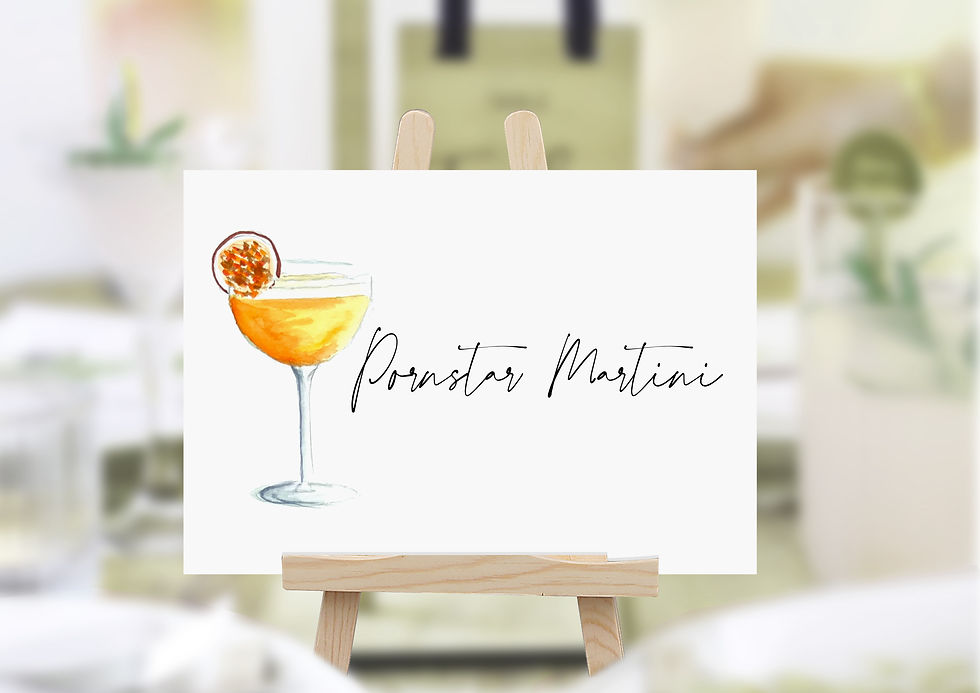 Thumbnail: WATERCOLOUR COCKTAILS TABLE NAMES / NUMBER CARDS