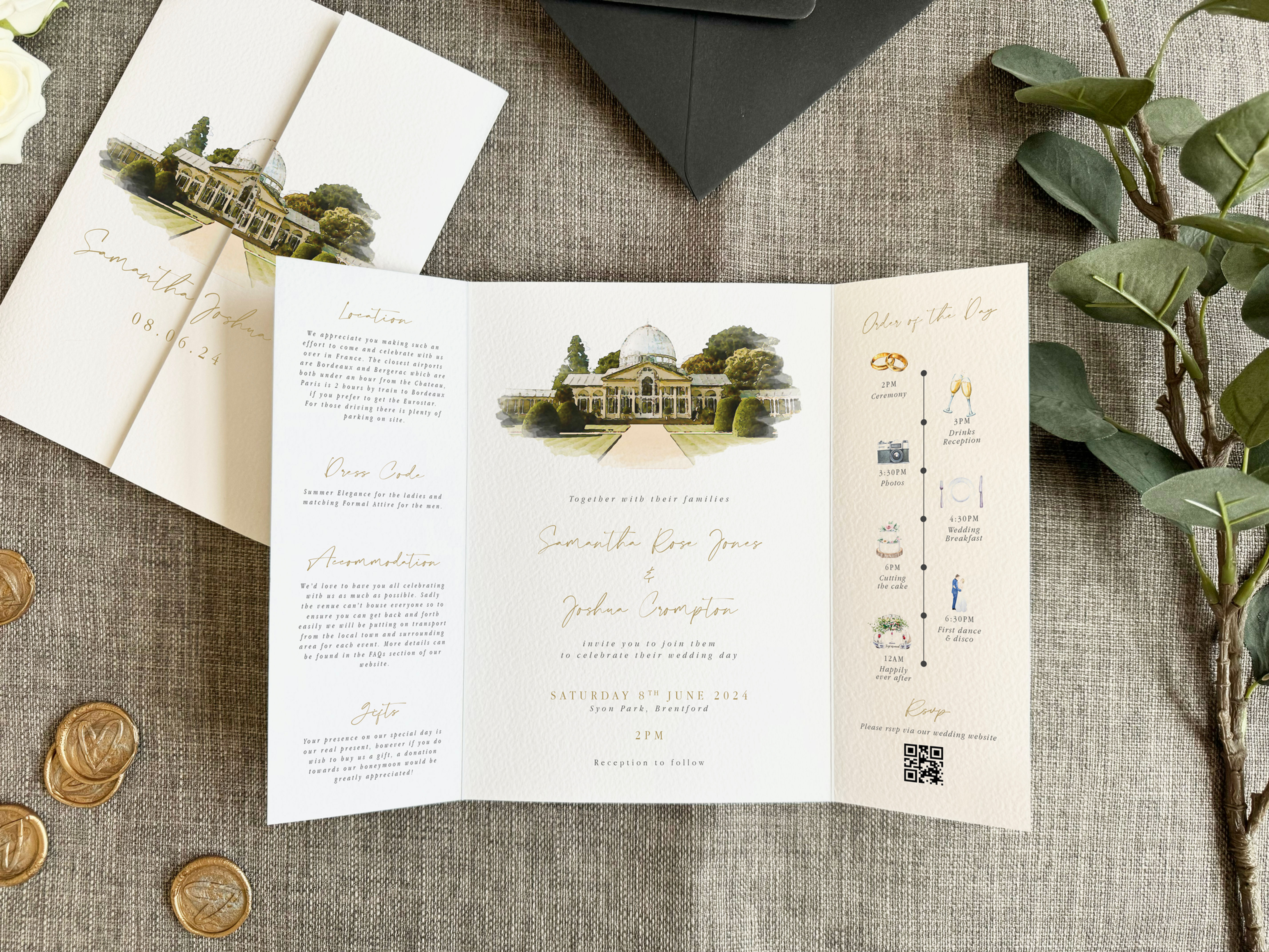 gatefold wedding invitation gatefold invitation wedding venue watercolour
