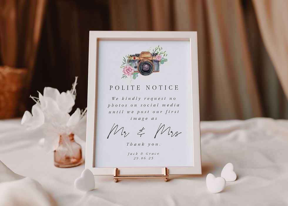 no social media photos wedding sign unplugged ceremony sign