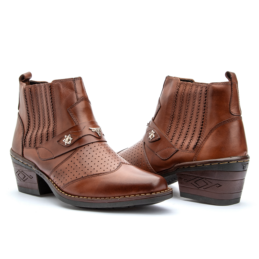 Bota Cowntry Masculina 25035 Couro Confortável