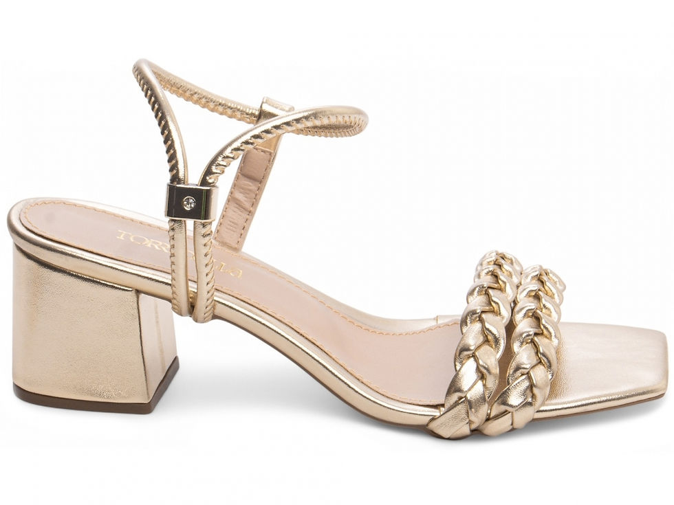 Miniatura: Sandália Feminina Trançada Salto Bloco Médio