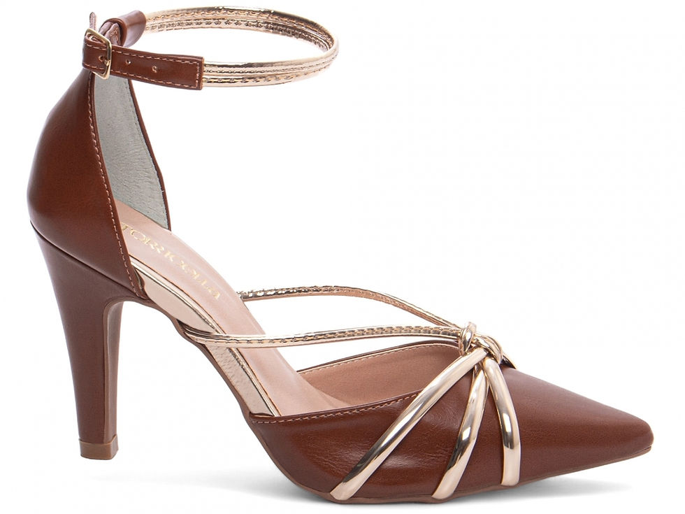 Miniatura: Scarpin Salto Fino Preto com Design Marcante e Toque Glam