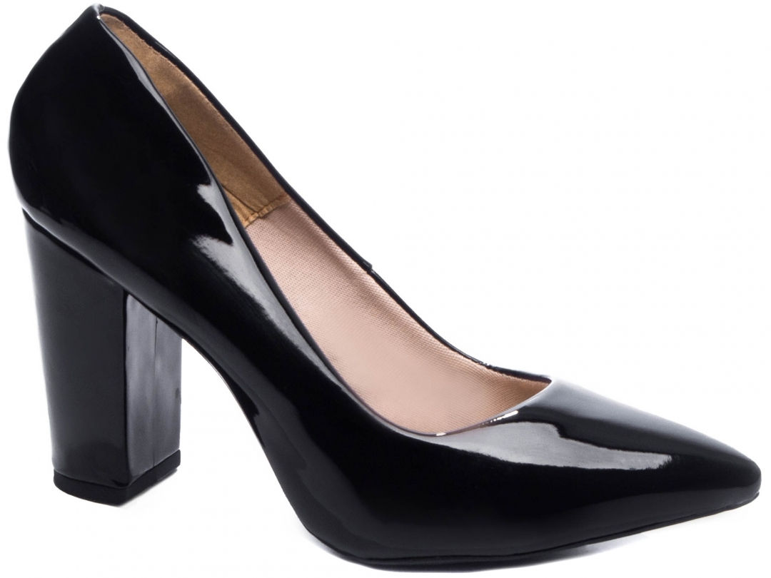 Scarpin Verniz Salto Alto Grosso